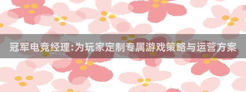 ky开元电竞：冠军电竞经理:为玩家定制专属游戏策略与运营方案